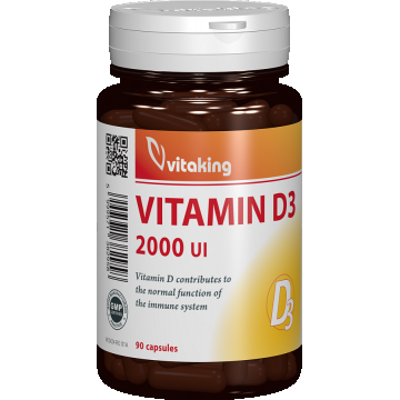 Vitamina D3 2000UI, 90 capsule, Vitaking