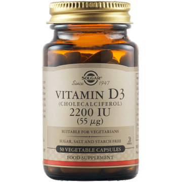Vitamina D3 2200UI, 50 capsule, Solgar