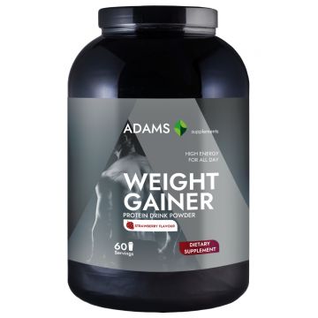 Weight Gainer cu aroma de capsuni, 3000g, Adams Vision