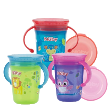 Wonder Cup decorat cu manere 360 grade +6 luni, 240ml, Nuby