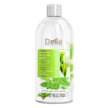 Apa micelara pentru curatarea fetei cu extract de ceai verde, 500ml, Delia Cosmetics