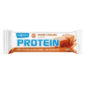 Baton proteic cu caramel cu 25% proteina fara gluten, 60g, Maxsport