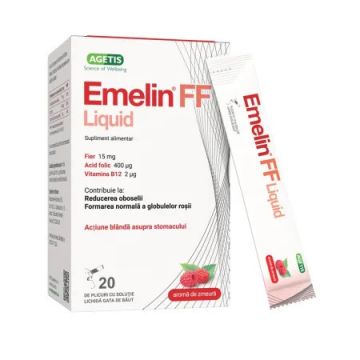 Bisglicinat de fier Emelin FF Liquid, 20 plicuri, Agetis