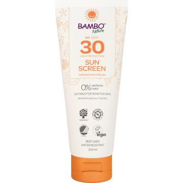 Crema cu protectie solara pentru copii SPF30, 200ml, Bambo Nature