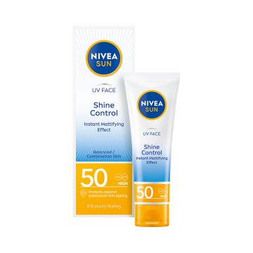 Crema de fata cu SPF50 Shine Control, 50ml, Nivea Sun