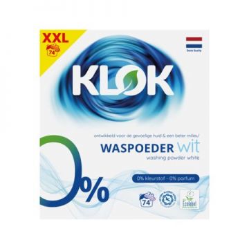 Detergent pudra pentru rufe albe, 74 spalari, Klok