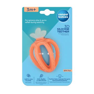 Jucarie dentitie din silicon in forma de capsuna 80/400_ORA, 1 bucata, Canpol babies