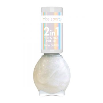 Lac de unghii Glow Glitter 050 Transparent, 7ml, Miss Sporty