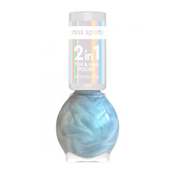 Lac de unghii Glow Glitter 060 Blue, 7ml, Miss Sporty