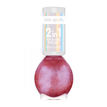 Lac de unghii Glow Glitter 090 Pink, 7ml, Miss Sporty