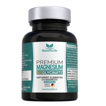 Magneziu Bisglicinat Premium 815 mg, 30 capsule, Boost4Life