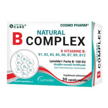 Natural B Complex, 30 capsule vegetale, Cosmopharm