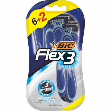 Pachet Aparat de ras Flex 3, 8 bucati, BIC