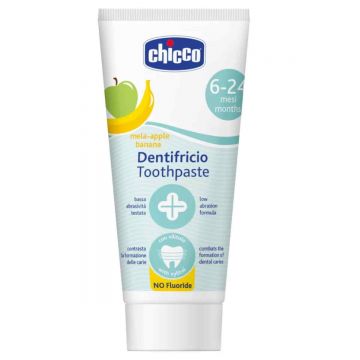 Pasta de dinti fara fluor cu aroma de mar si banana 6-24 luni, 50ml, Chicco