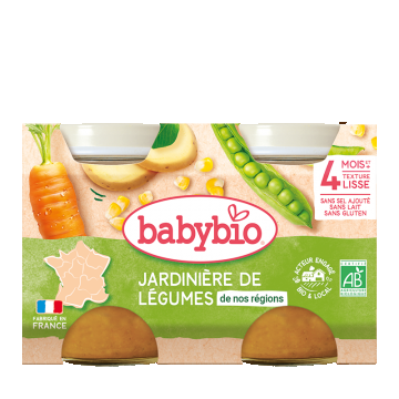 Piure din legume verzi +4 luni Bio, 2 x 130g, BabyBio