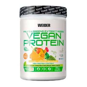 Pudra proteica vegana cu aroma de Mango Matcha Vegan Protein, 750g, Weider
