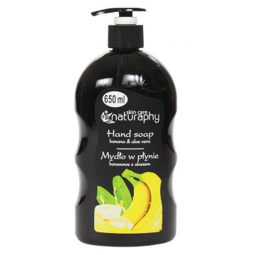 Sapun lichid Black cu Banane si Aloe Vera, 650ml, Naturaphy