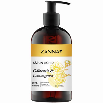 Sapun lichid cu galbenele si lemongrass, 350ml, Zanna