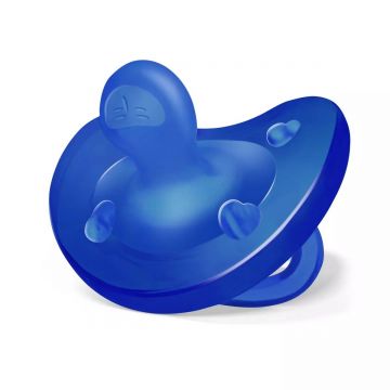Suzeta anatomica din silicon PhysioSoft 16-36 luni Bleu, 1 bucata, Chicco