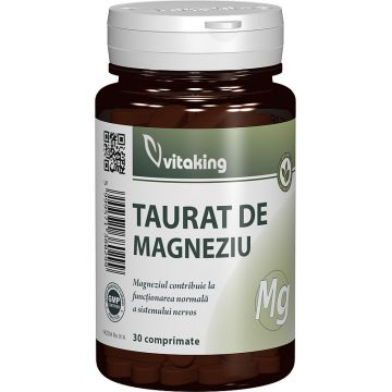 Taurat de magneziu, 30 comprimate, Vitaking