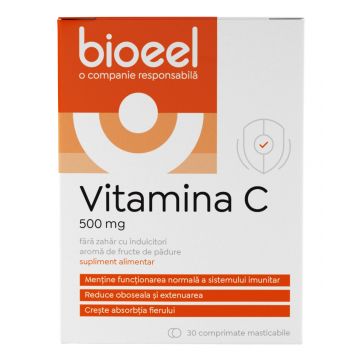Vitamina C 500mg, 30 comprimate masticabile, Bioeel