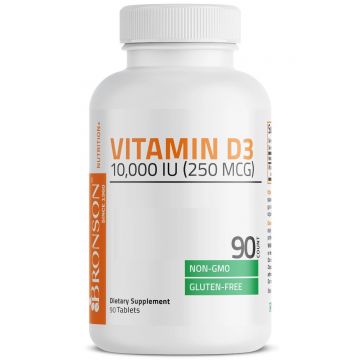 Vitamina D3 organica 250mcg, 90 tablete, Bronson Laboratories