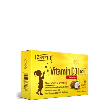 Vitamina D3 pentru copii 500 UI, 30 capsule moi, Zenyth