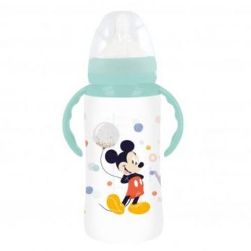 Biberon Anticolici DISNEY Baby Mickey Mouse 360ML Debit Variabil cu Maner Transparent