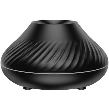 Difuzor Aromaterapie Flame Rezervor 130ML Putere 6.5W + Ulei Esential de Lavanda 10ML Negru