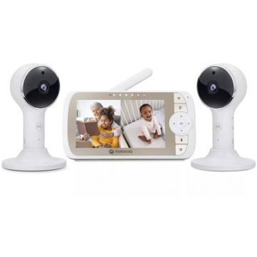 Dispozitiv Monitorizare Bebelusi LUX65CONNECT-2 Display 5Inch 2 Camere Wi-Fi Alb