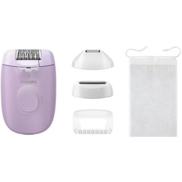 Epilator cu Fir Seria 4000 BRE257/00 2 Setari de Viteza Cap de Epilare Lavabil 4 Accesorii Lila
