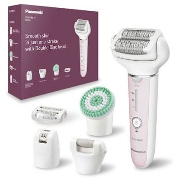 Epilator Wet &Amp Dry Fara Fir 2 Discuri 60 Pensete Senzor Presiune Discuri Duble Cap Flexibil Pivotant 90 Grade 3 Viteze Alb/Roz