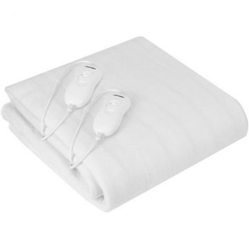 Patura Cu Incalzire Electrica MS 7420 160x150cm  4x Trepte De Incalzire 2x 60W Alb