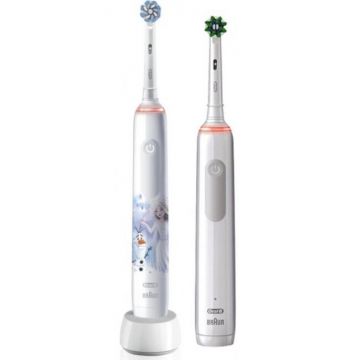 Periuta de Dinti Electrica Pro 3 3000 White + Oral-B Junior Frozen 6+ Alb