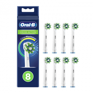 Rezerva Periuta Dinti EB50RX-8 Cross Action 8 pcs Alb