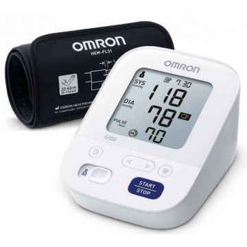 Tensiometru M3 Memoria Rezultatelor 120 Manseta 22-42cm 40-180batai/min ±5% 0 - 299mmHg Alb