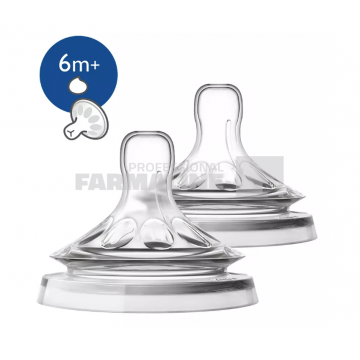 Avent SCF046/27 Natural tetina debit consistent 6+ luni 2 bucati