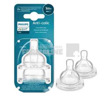 Avent SCY762/02 Tetina Classic anti-colici debit lent 1+ luni 2 bucati