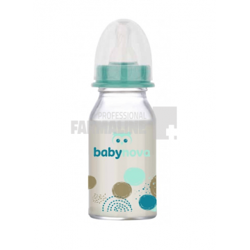 Baby Nova 44606 Biberon sticla decor baiat 0-24 luni 120 ml