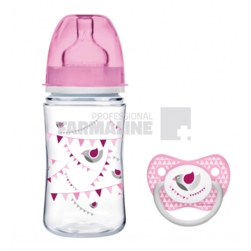 Canpol 0164 Pink Set biberon + suzeta