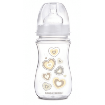 Canpol 35/217 Biberon anticolici gat larg ''Easy start'' bej 3+ luni 240 ml