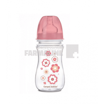Canpol 35/217 Biberon plastic anticolici cu gat larg 3+ luni  240 ml