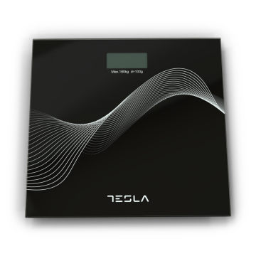 Cantar corporal BS102B Baterii 2xAAA 30x30cm 180kg Negru