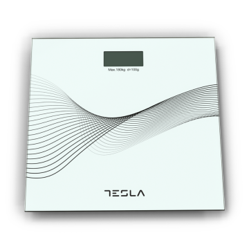 Cantar corporal BS103W 180kg Baterii 2 x AAA 30 x 30cm Alb