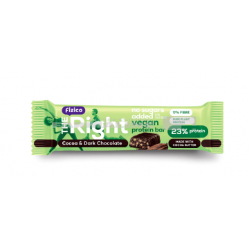 Fizico The Right Baton vegan proteic cu cacao si ciocolata 40 g