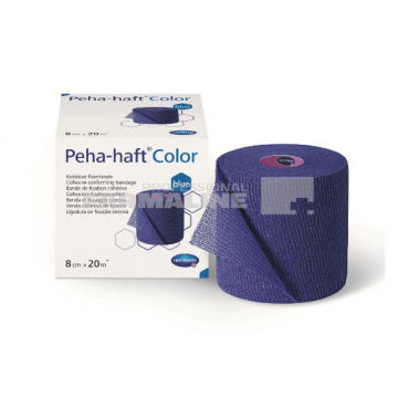 Hartmann Peha-Haft color blue bandaj fixare autoadeziv 8 cm X 20 m