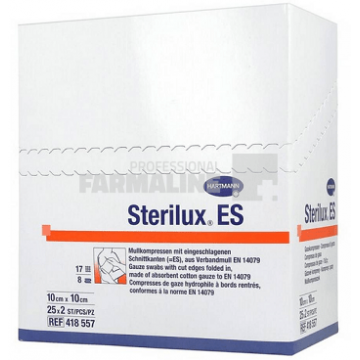 Hartmann Sterilux ES comprese din tifon 10 cm x 10 cm 25 bucati