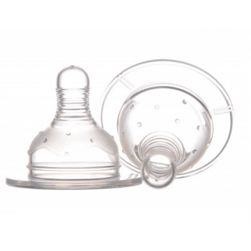 Minut Baby TR 2011007 Tetina silicon cu gat larg 6+ luni 2 bucati