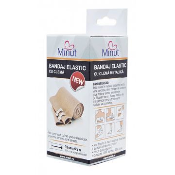 Minut Bandaj Elastic cu clema 10cm x 4,5m