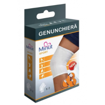 Minut Sport genunchiera alba M 2 bucati